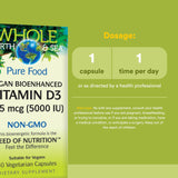 Natural Factors Vegan Vitamin D3 Supplement side view showing capsule