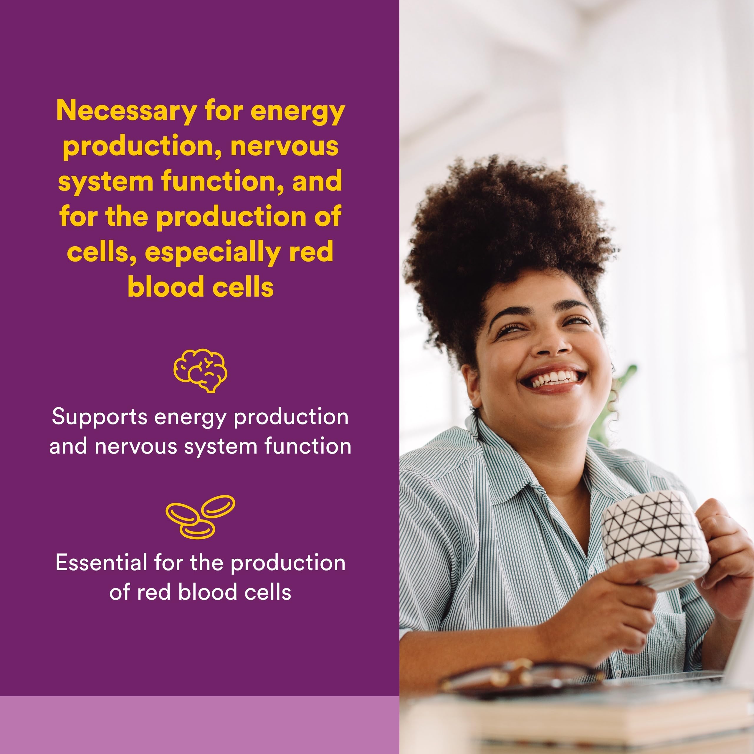 Natural Factors Vitamin B12 Cyanocobalamin 1000mcg side view