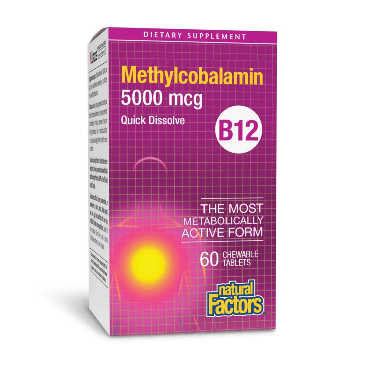 Natural Factors Vitamin B12 Methylcobalamin 27g supplement front view