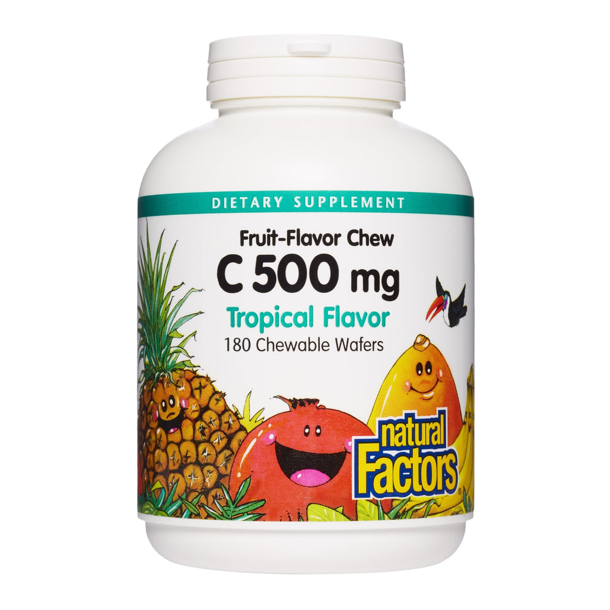 Natural Factors Vitamin C Chewable Wafer 500 mg front view