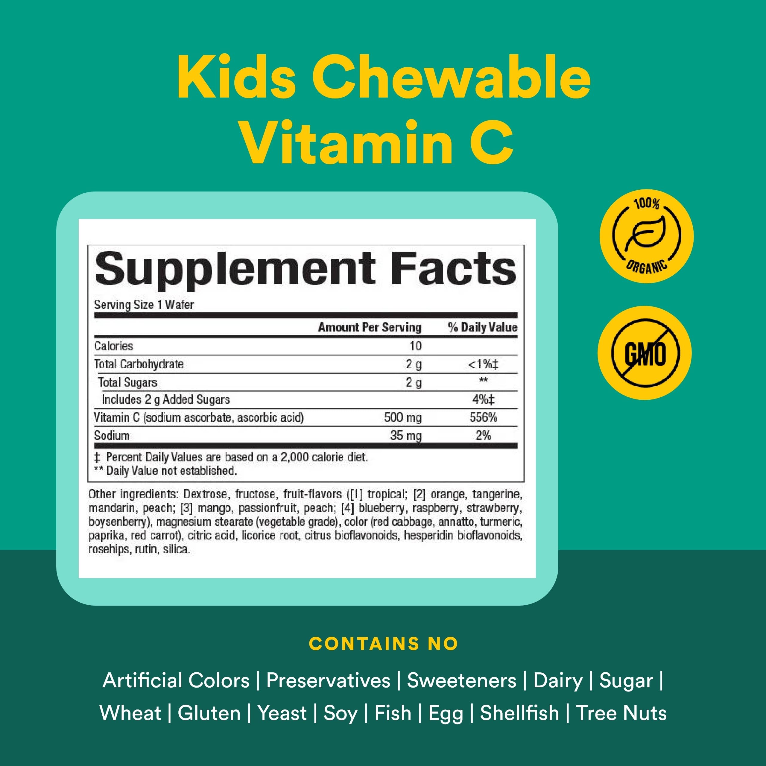Natural Factors Vitamin C Chewable Wafer on a table