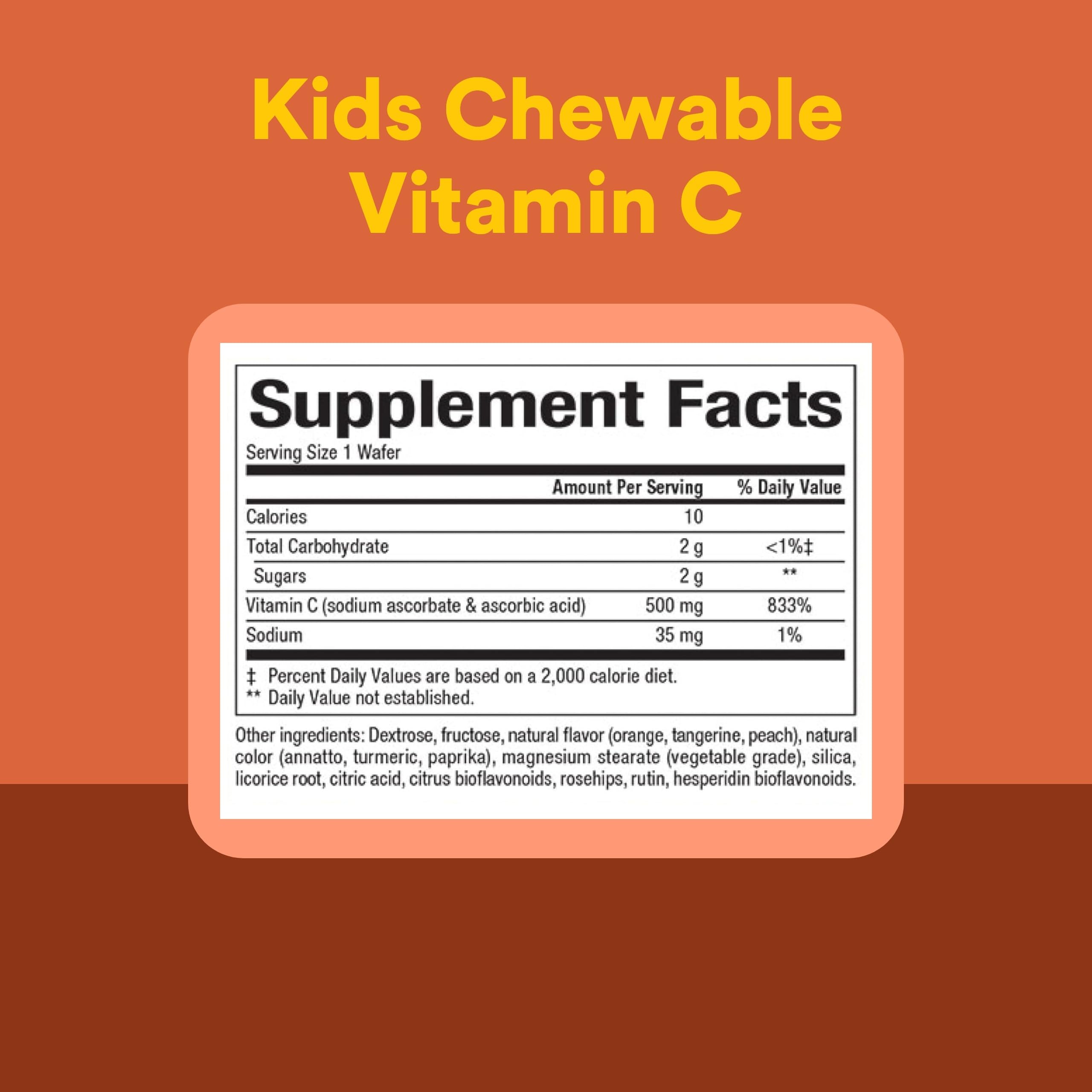 Natural Factors Vitamin C Chewable Wafer side view