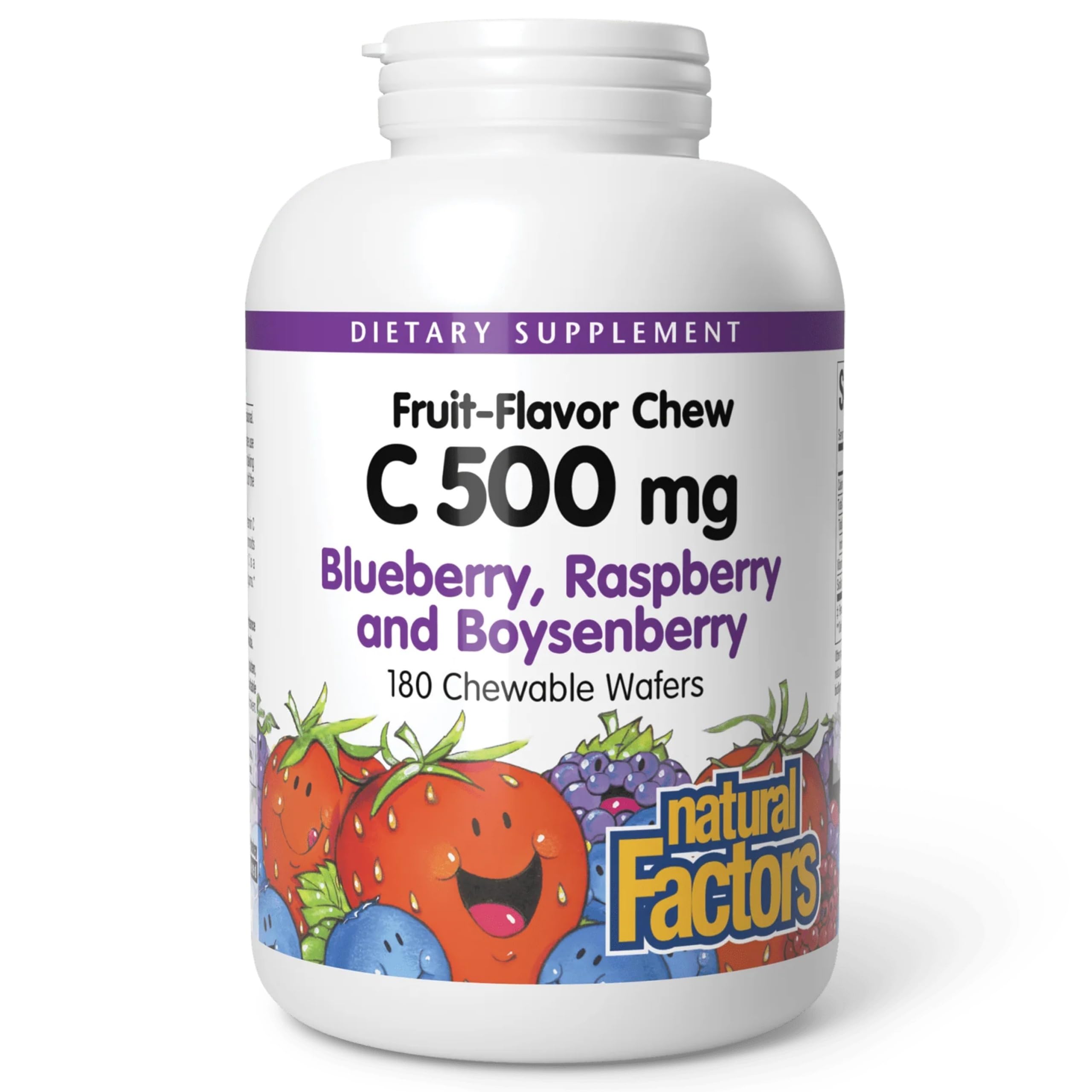 Natural Factors Vitamin C Chewable Wafers front view packaging