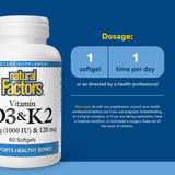 Natural Factors Vitamin D3 & K2 softgels packaging
