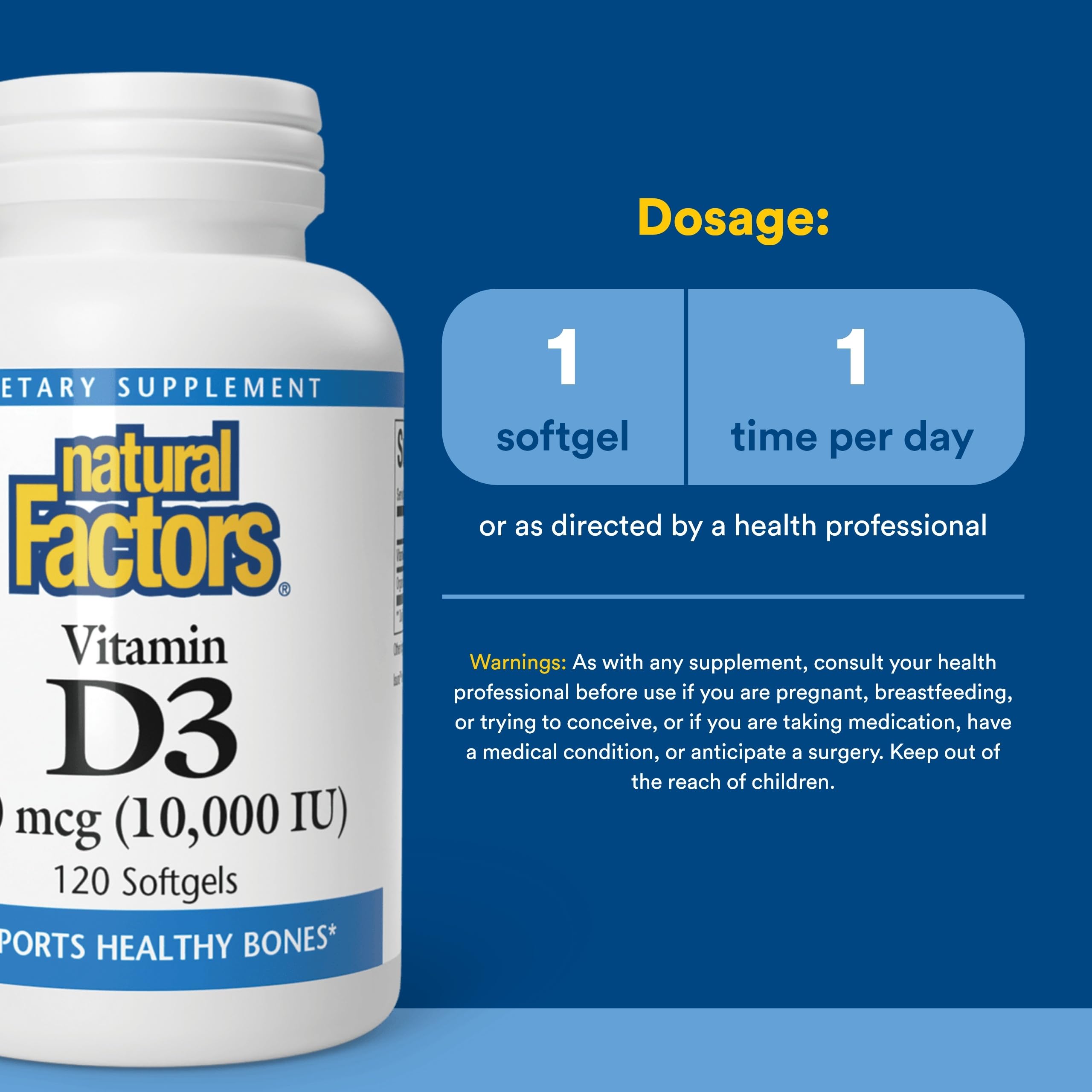 Natural Factors Vitamin D3 Softgels close-up of softgel