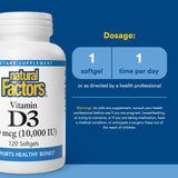 Natural Factors Vitamin D3 Softgels close-up of softgel
