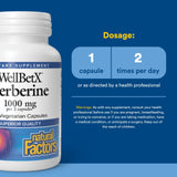 Natural Factors WellBetX Berberine Supplement 500mg capsule back label