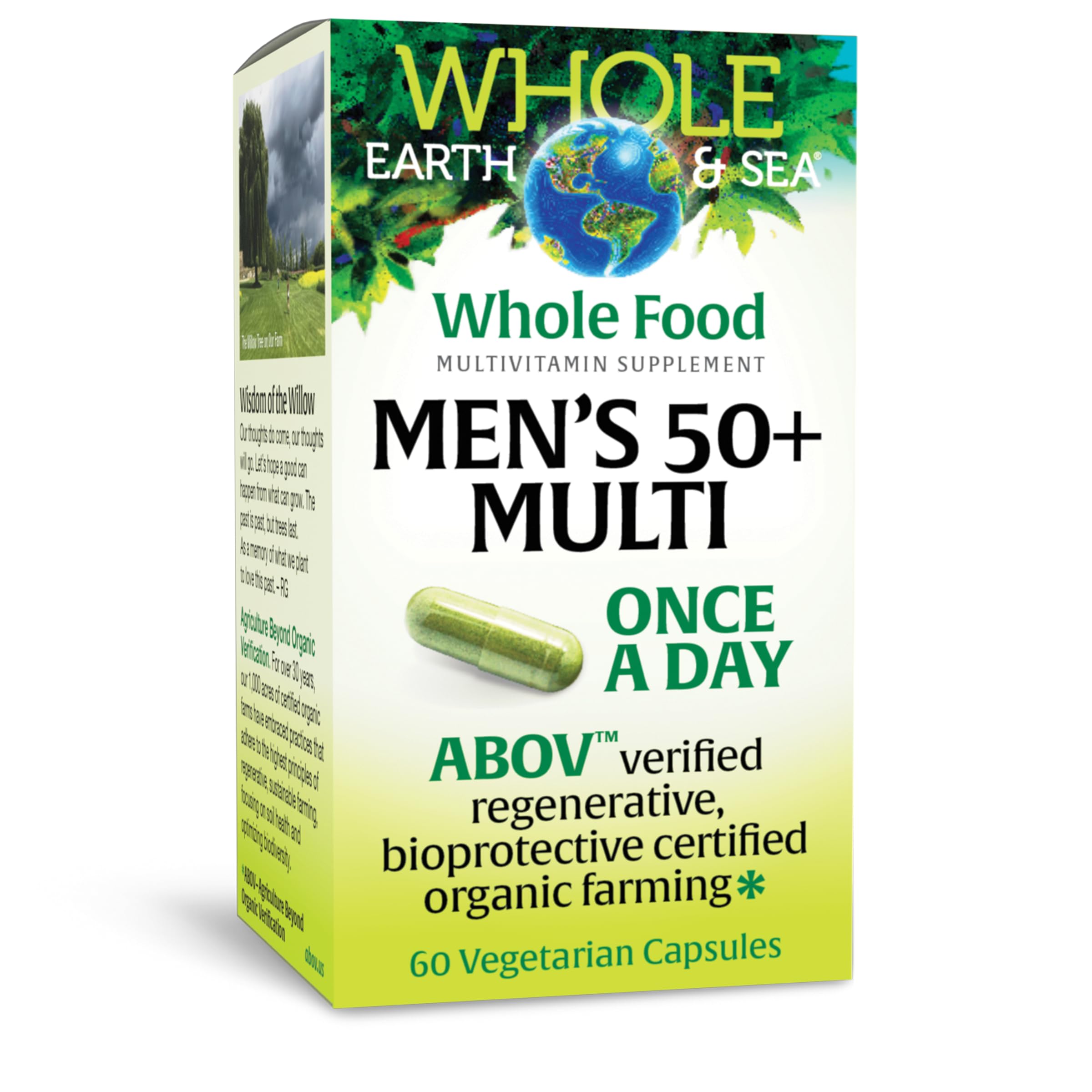 Natural Factors Whole Earth & Sea Men's 50+ Multivitamin 60 Capsules front view