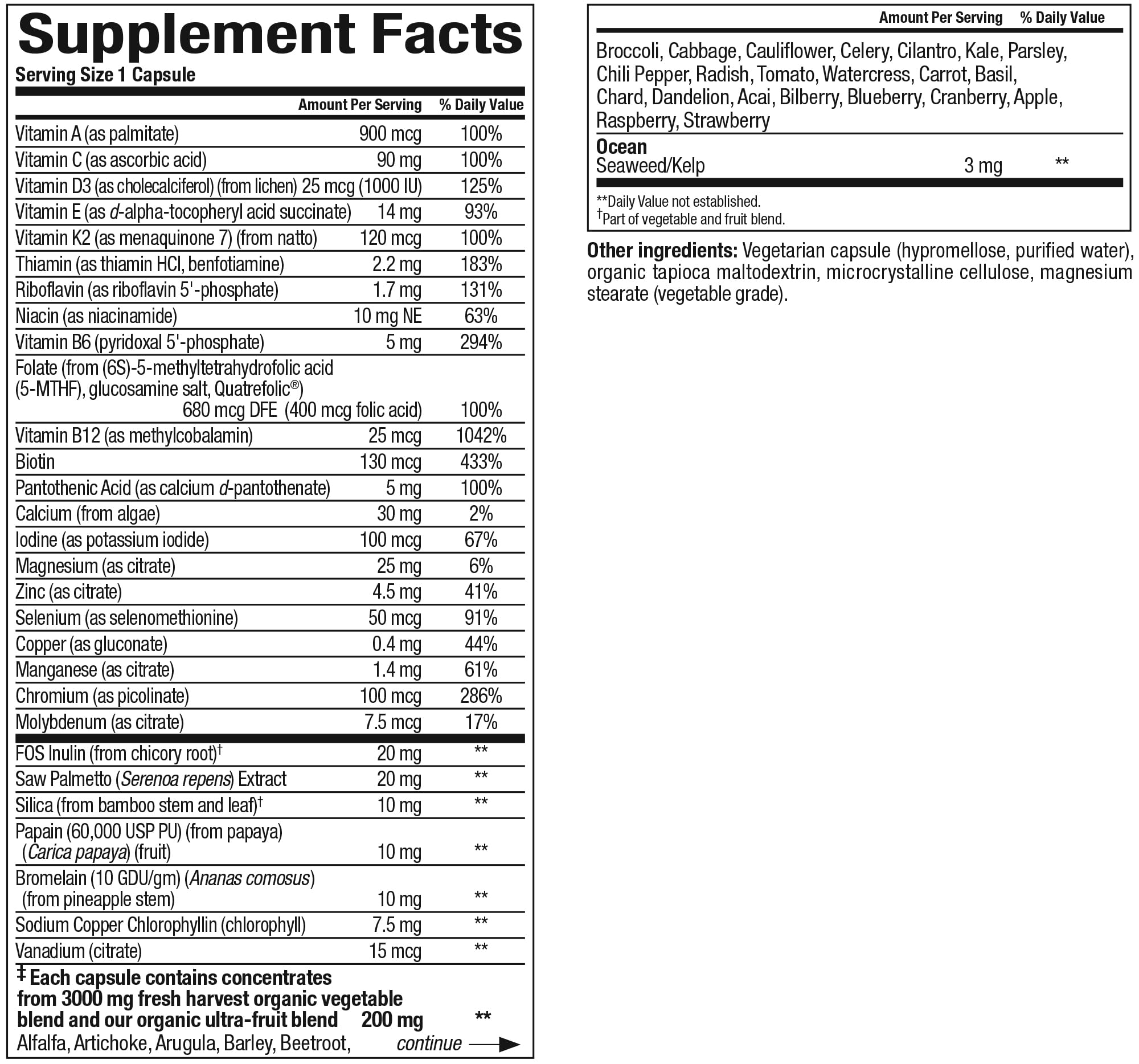 Natural Factors Whole Earth & Sea Men's 50+ Multivitamin 60 Capsules packaging
