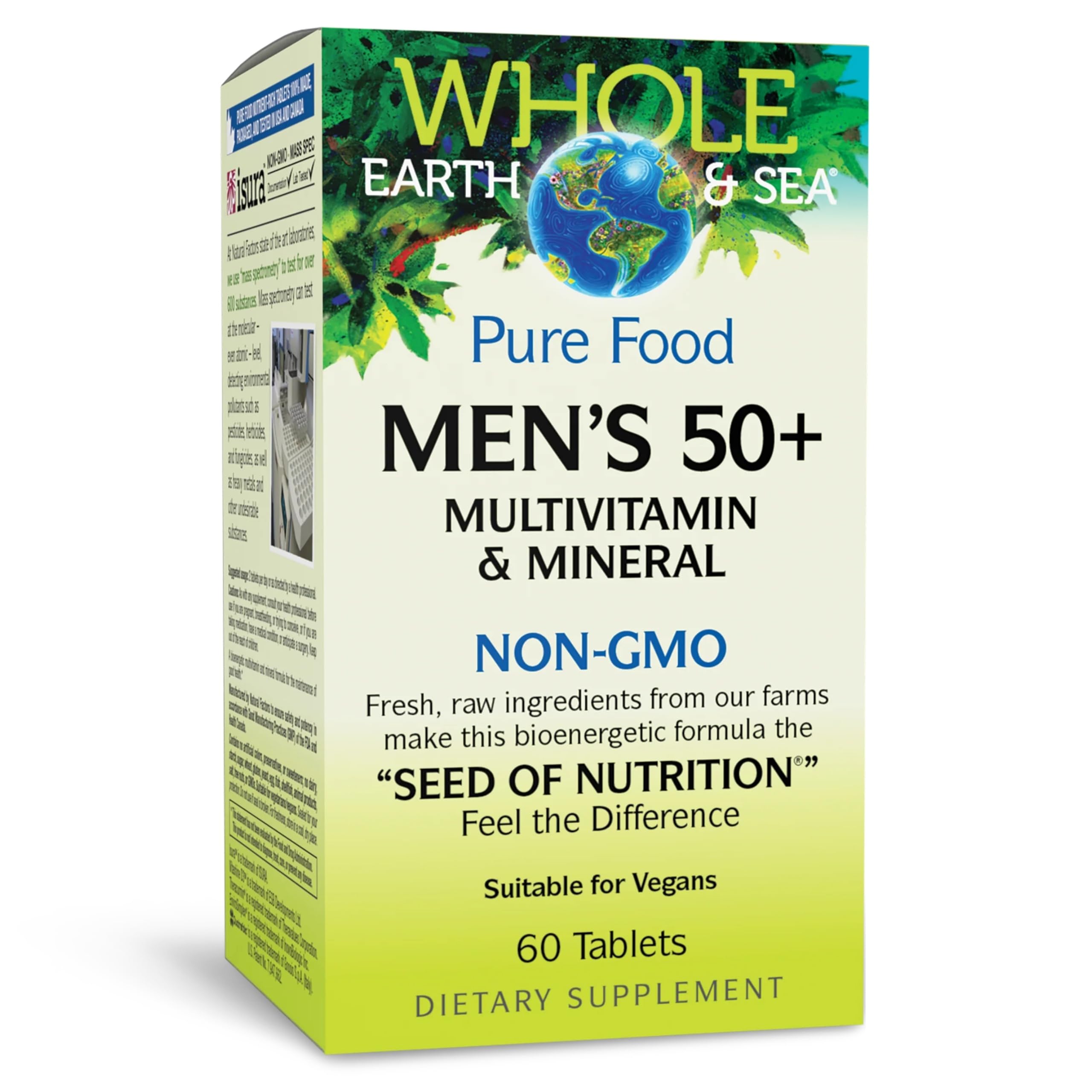 Natural Factors Whole Earth & Sea Men's 50+ Multivitamin front view