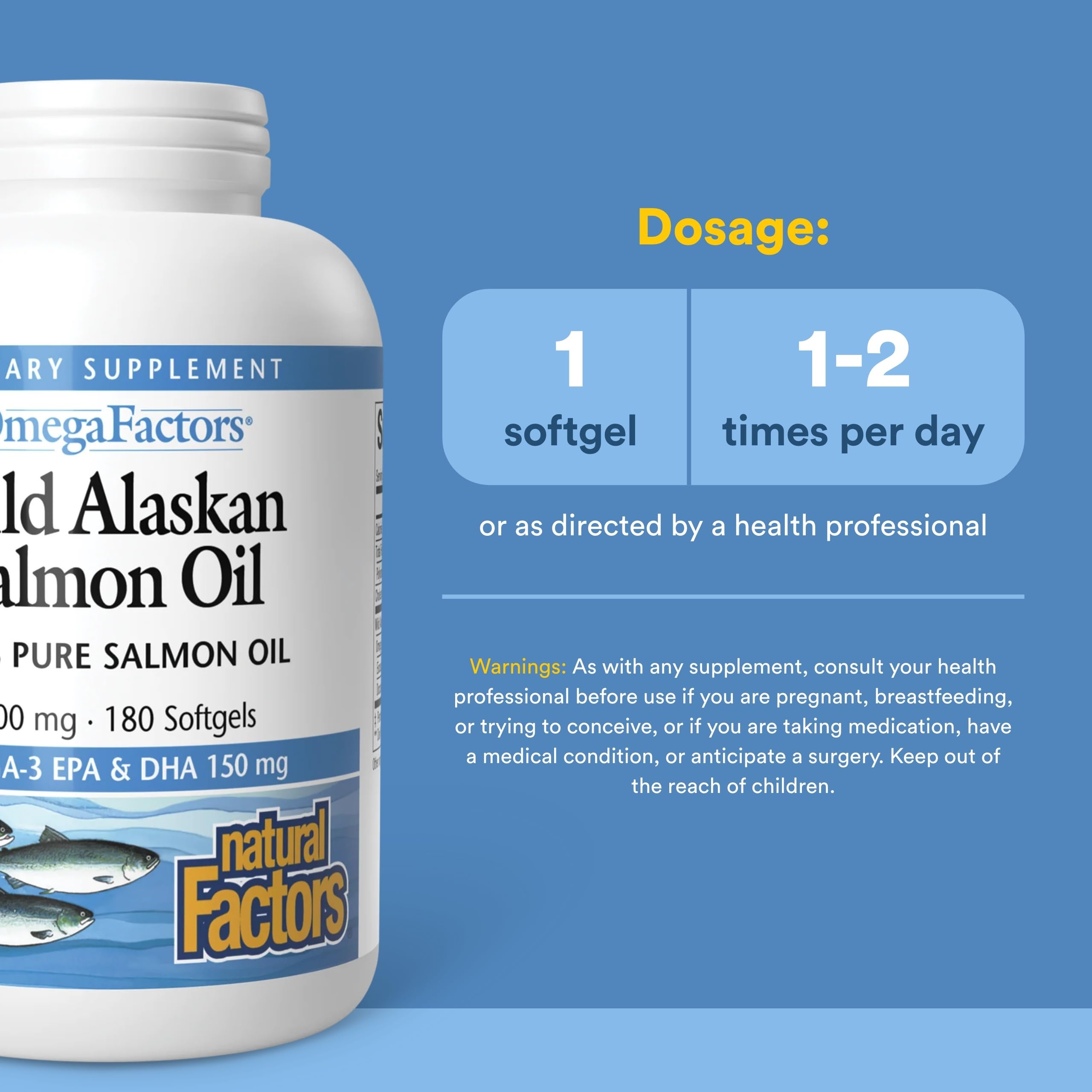 Natural Factors Wild Alaskan Salmon Oil 1000mg bottle with label