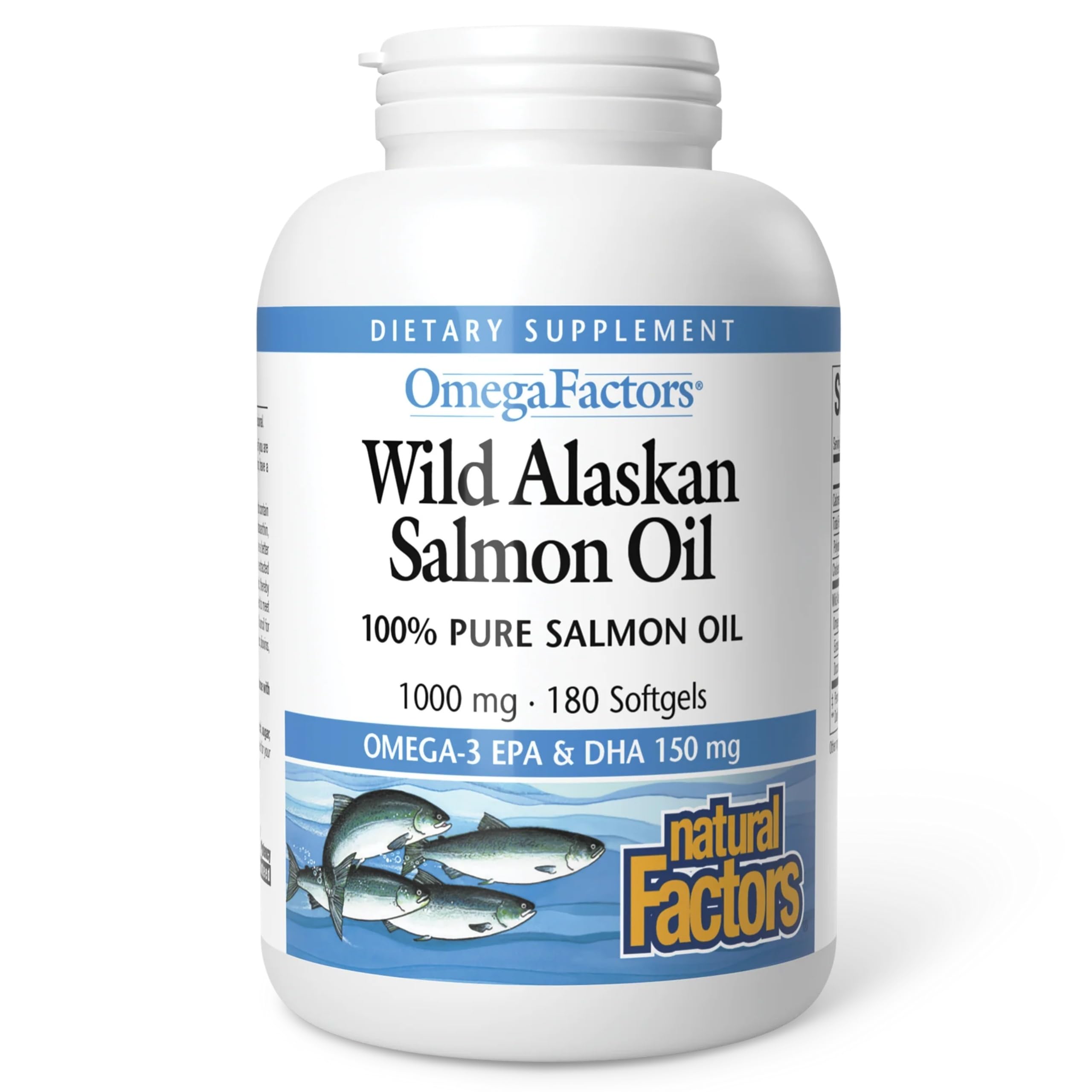 Natural Factors Wild Alaskan Salmon Oil 1000mg front view