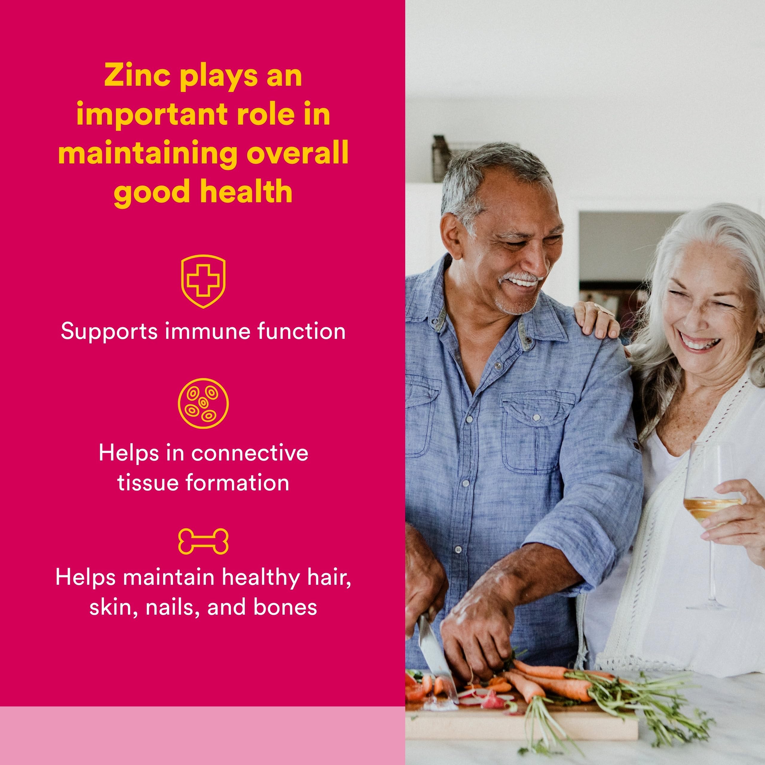 Natural Factors Zinc Bisglycinate 50 mg capsules side view