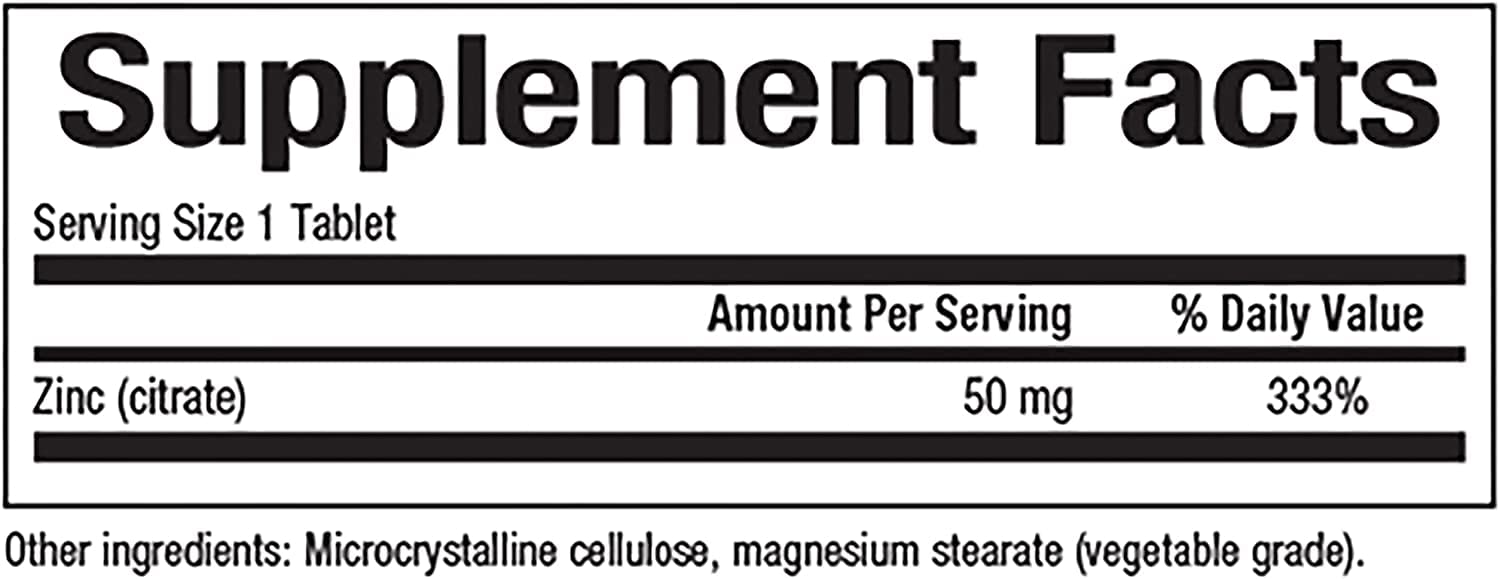 Natural Factors Zinc Citrate 180 Tablets with measuring spoon