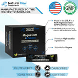 Natural Flow Magnesium Drink Mix in a glass of water