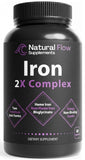 Natural Flow Supplements 2X Iron Complex 59g capsule bottle front view