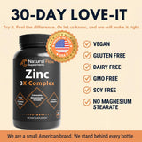Natural Flow Supplements 3X Zinc Complex packaging details