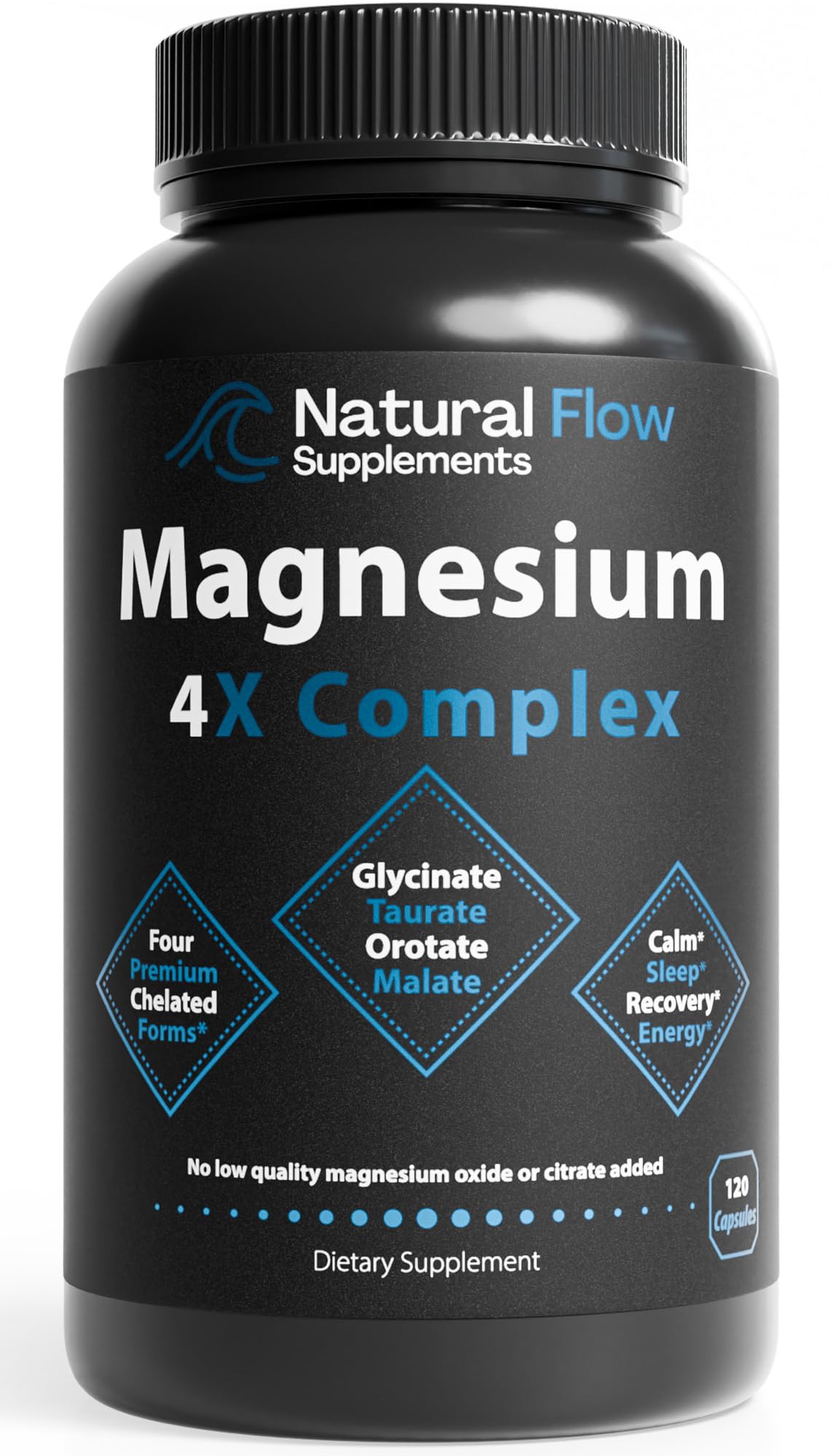 Natural Flow Supplements Magnesium 200mg capsules front view