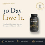 Natural Flow Supplements Vitamin D3 + K2 in a kitchen setting
