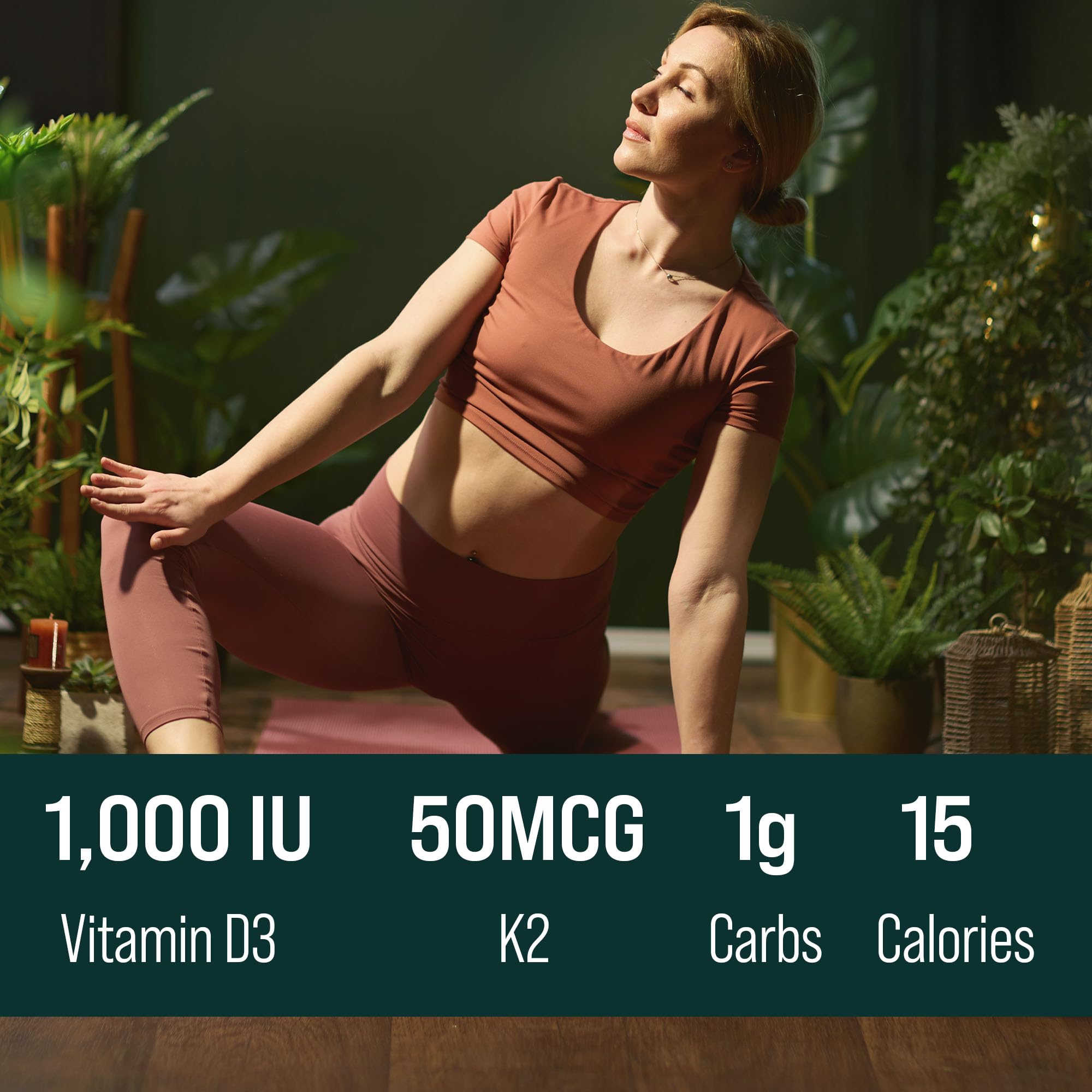 Natural Force Liquid Vitamin D3 + K2 1000 IU 50 MCG serving suggestion