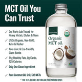 Natural Force Organic MCT Oil 454g back view with nutritional information