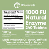 Natural Foundation Supplements Multi-Enzymes 240 Tablets on a wooden table