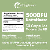 Natural Foundation Supplements Nattokinase 5000 FU 20g on a wooden table