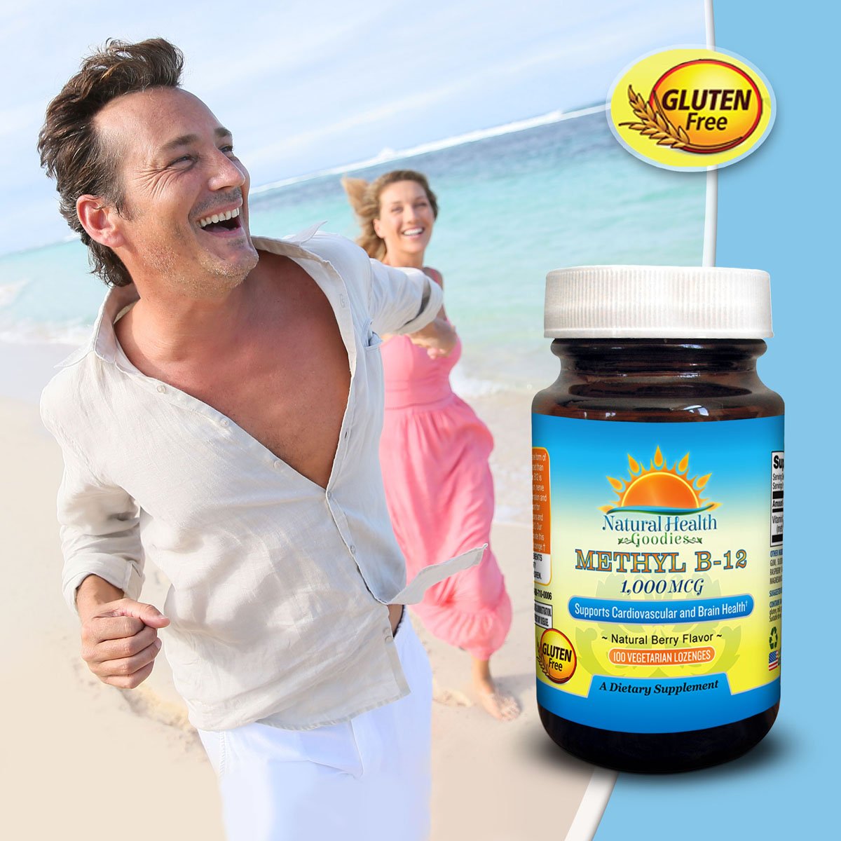 Natural Health Goodies Active Methyl B-12 bottle with dosage information