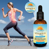 Natural Health Goodies Vitamin D3 Drops 60ml in a hand for dosing