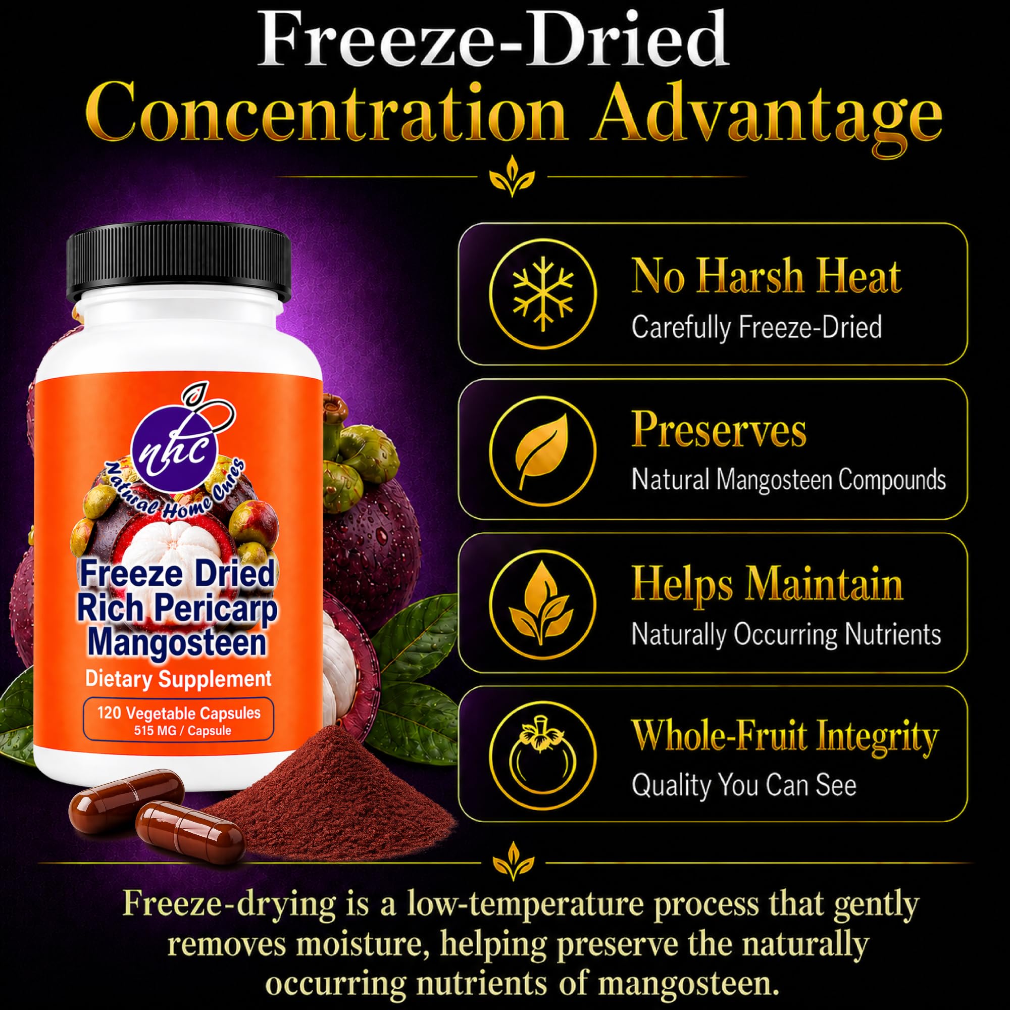 Natural Home Mangosteen Pericarp Capsules packaging details