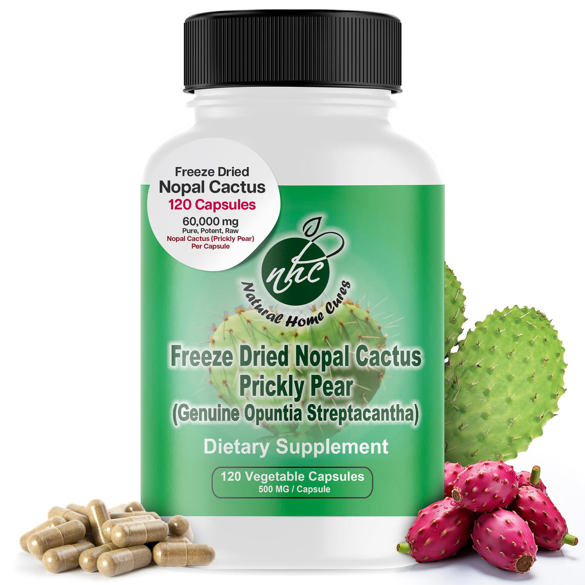 Natural Home Nopal Cactus Capsules 120 count front view