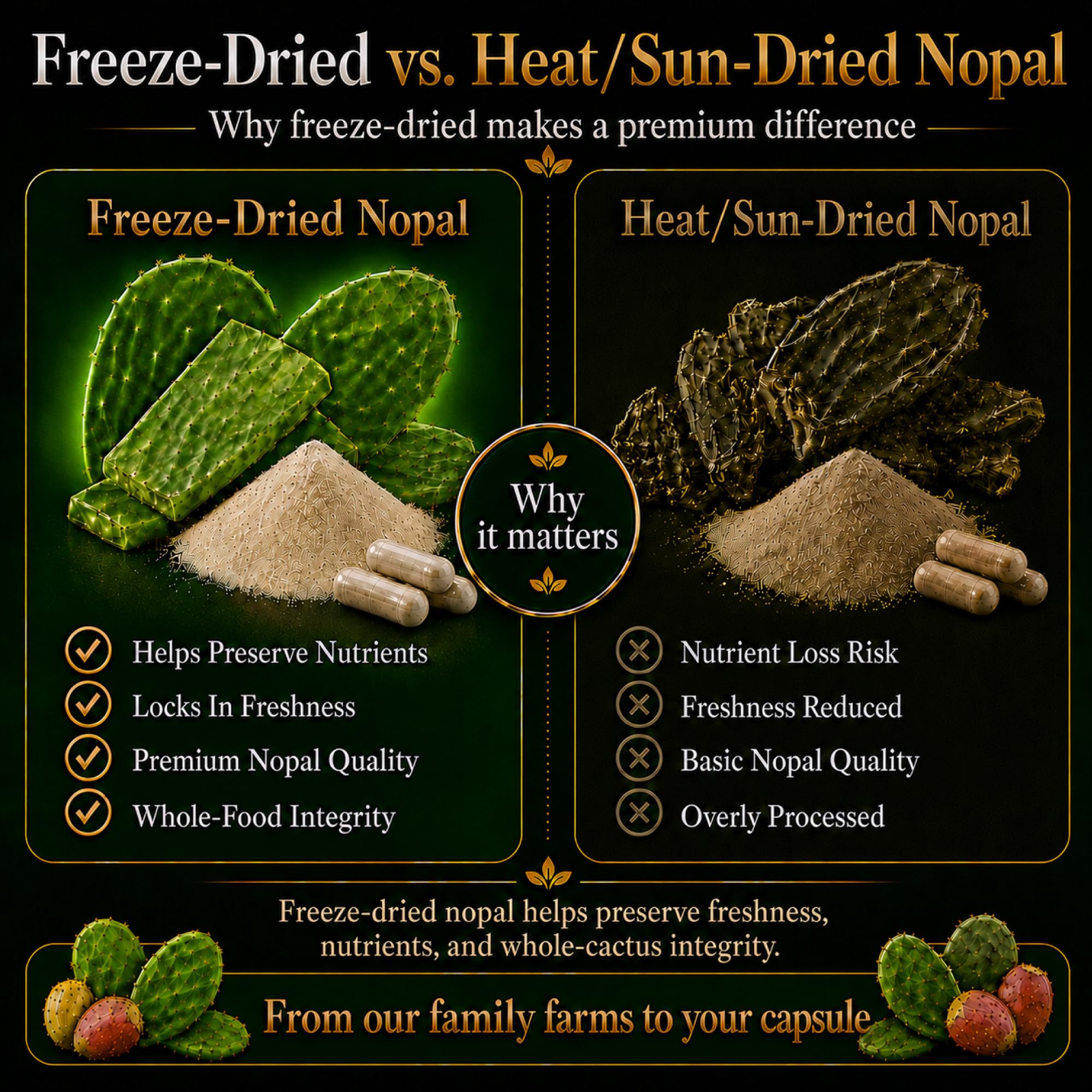 Natural Home Nopal Cactus Capsules with fresh prickly pear
