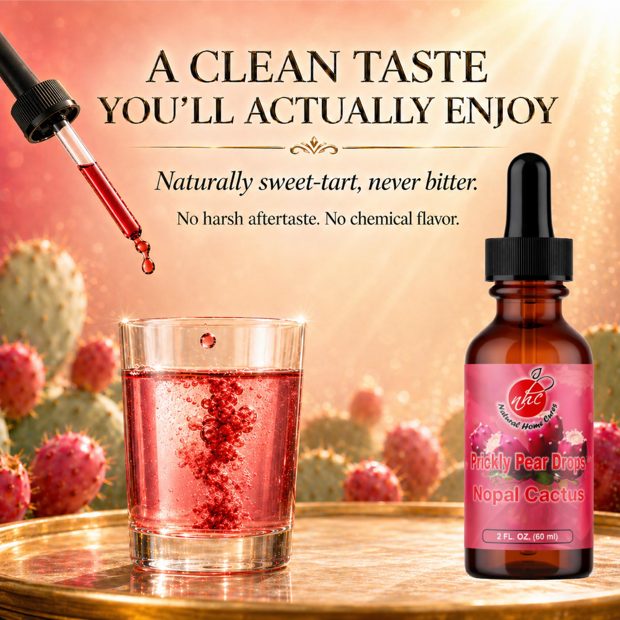 Natural Home Prickly Pear Drops with smoothie