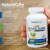 Natural Labs L-Lysine & Monolaurin Capsules 600mg side view