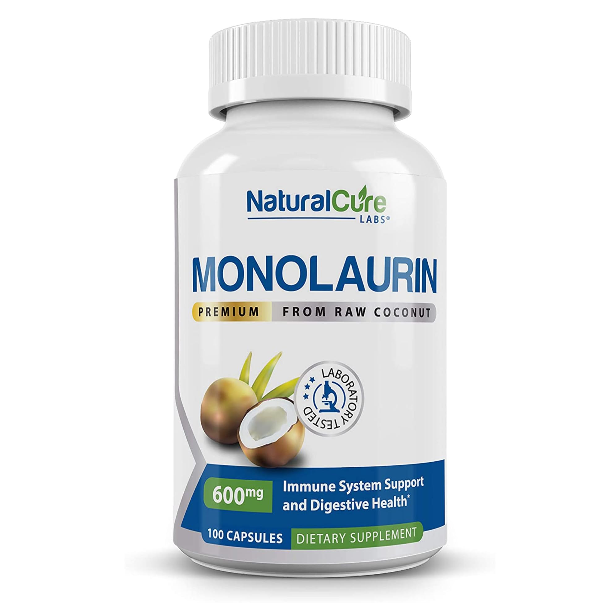 Natural Labs Monolaurin Capsules 600mg front view