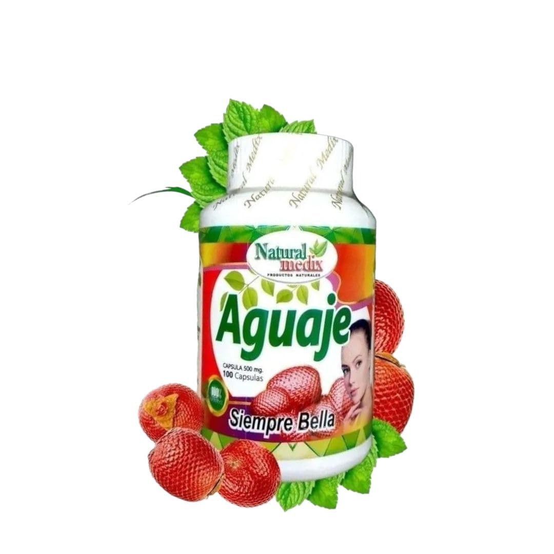 Natural medix Aguaje Capsules 500mg front view of packaging