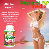 Natural medix Aguaje Capsules 500mg opened bottle with capsules