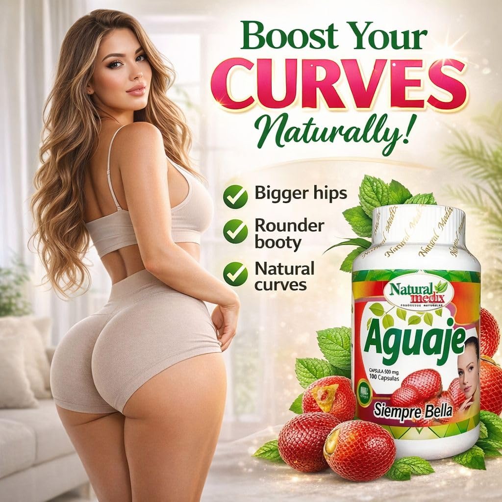 Natural medix Aguaje Capsules 500mg side view of bottle