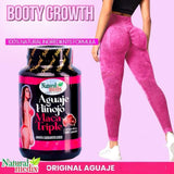 Natural medix Aguaje Hinojo Maca Triple Supplement capsules on a wooden surface