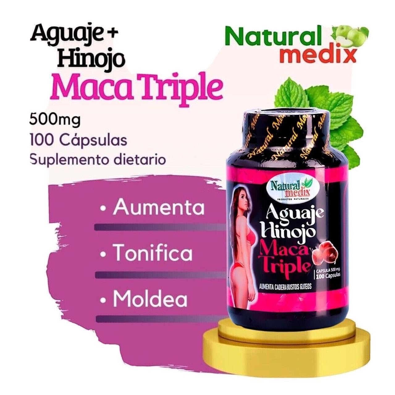 Natural medix Aguaje Hinojo Maca Triple Supplement packaging