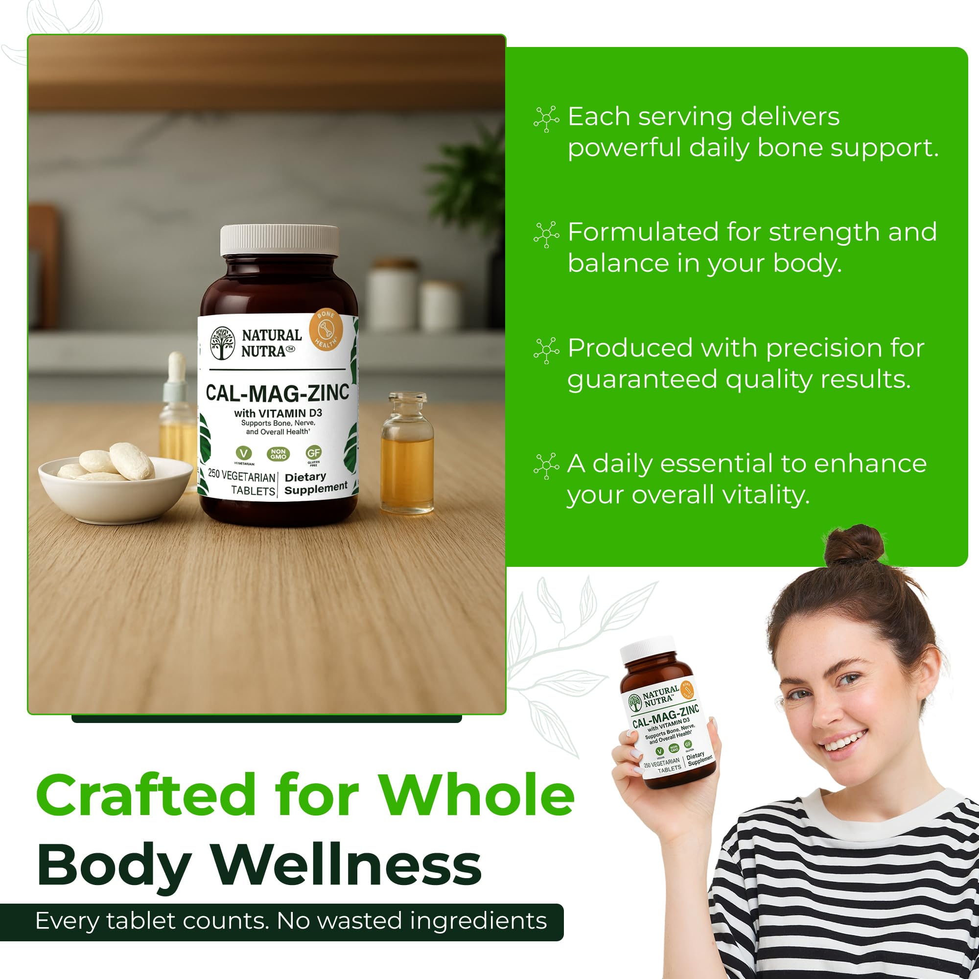 Natural Nutra Calcium Magnesium Zinc Supplement ingredients list