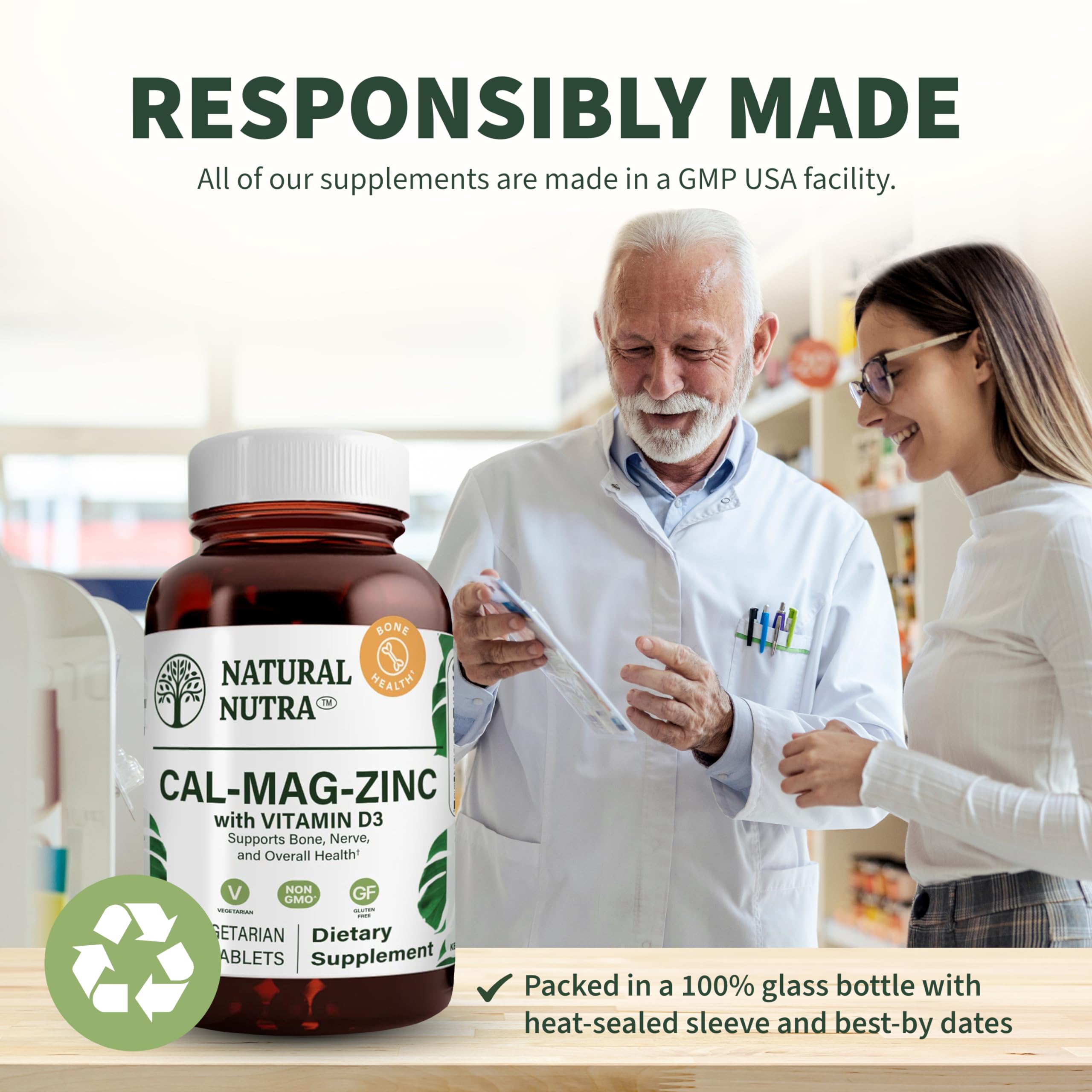 Natural Nutra Calcium Magnesium Zinc Supplement packaging