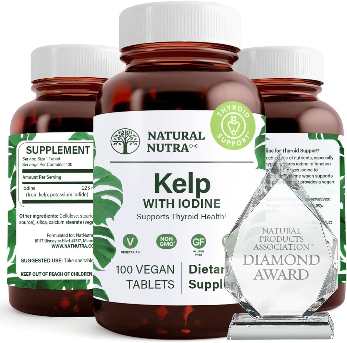 Natural Nutra Kelp Iodine Supplement bottle front view