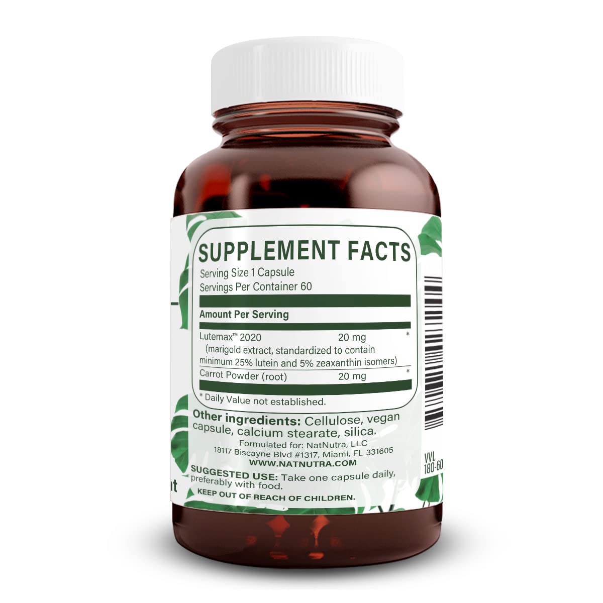 Natural Nutra Lutein & Zeaxanthin capsules inside the bottle