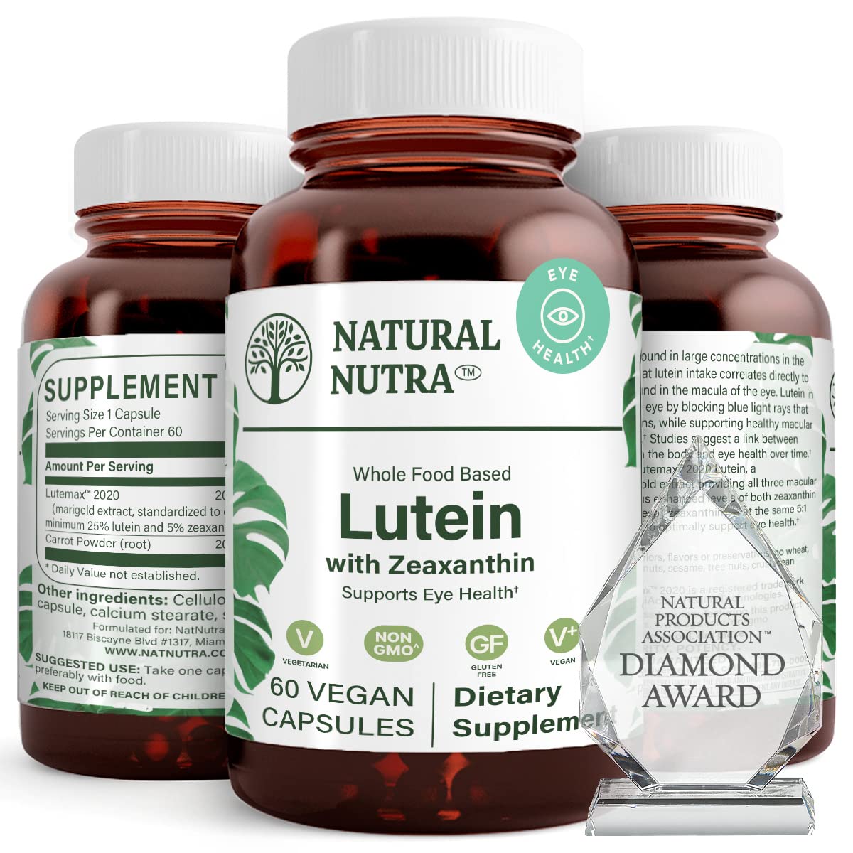 Natural Nutra Lutein & Zeaxanthin supplement bottle front view
