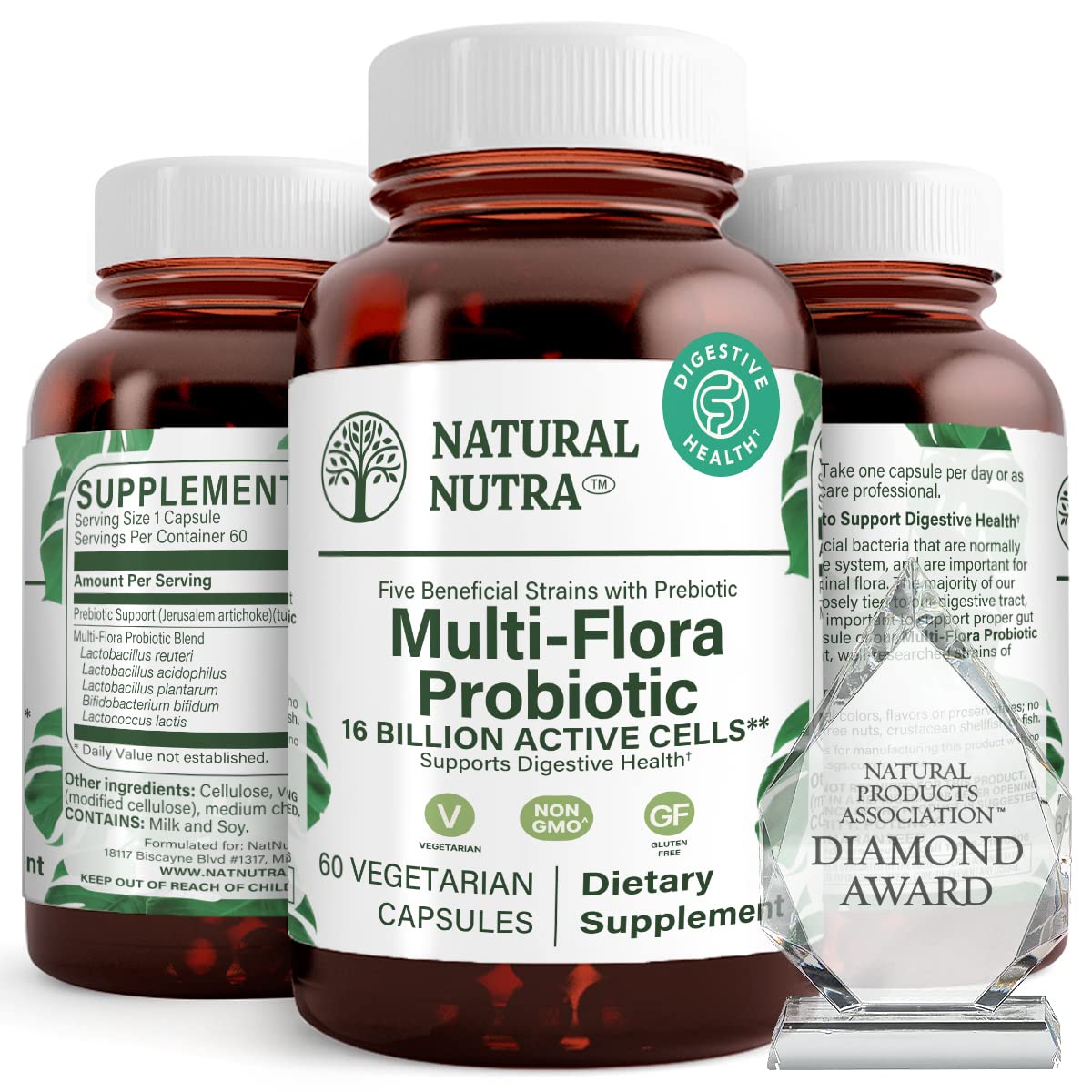 Natural Nutra Probiotic Supplement 60 Capsules front view