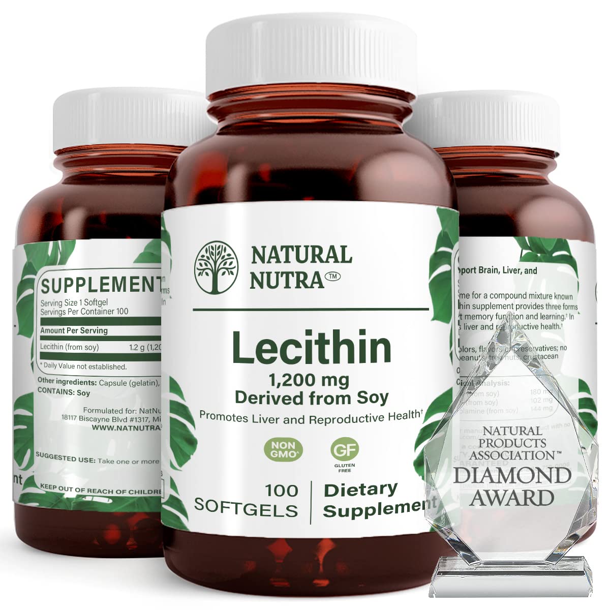 Natural Nutra Soy Lecithin Supplement 408g front view