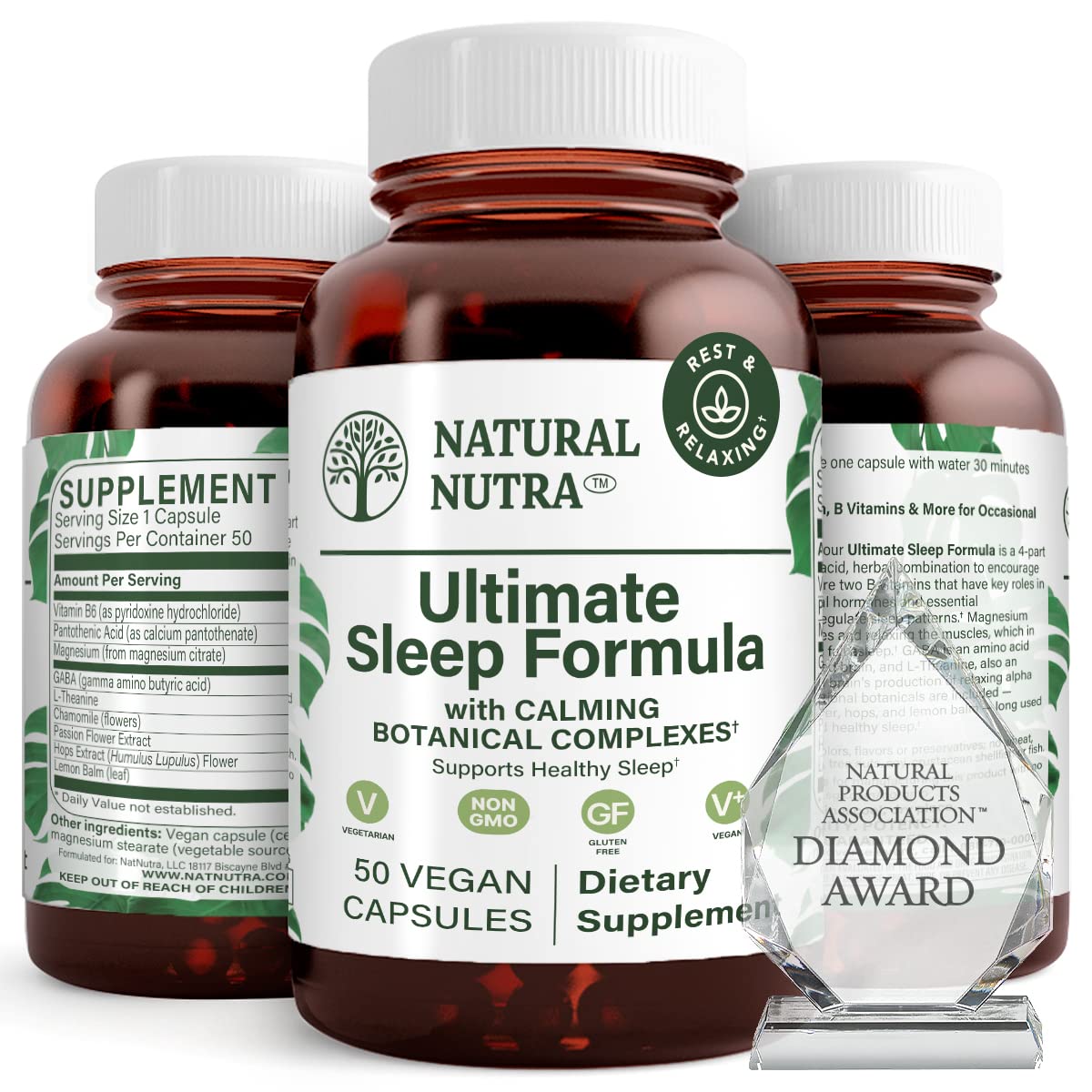 Natural Nutra Ultimate Sleep Formula 50 capsules front view