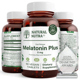 Natural Nutra Vegan Melatonin 5mg 50 tablets front view