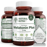 Natural Nutra Vegan Melatonin 5mg tablet bottle front view